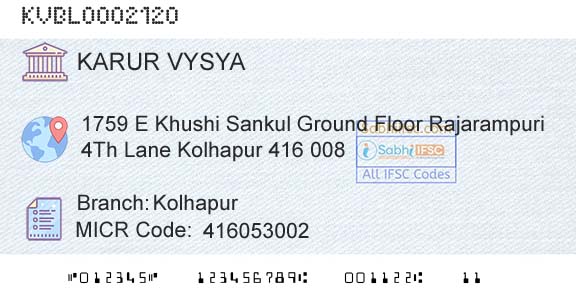 Karur Vysya Bank KolhapurBranch 