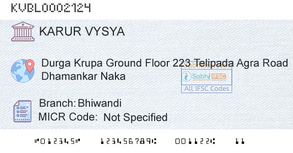 Karur Vysya Bank BhiwandiBranch 