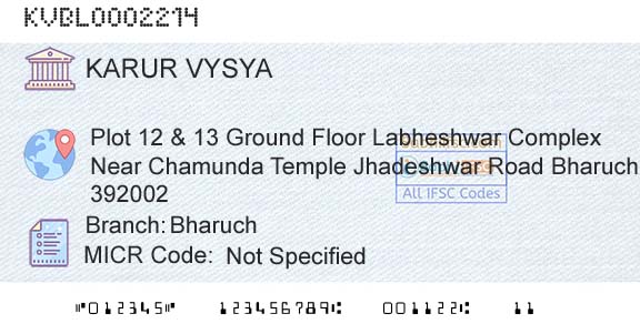 Karur Vysya Bank BharuchBranch 
