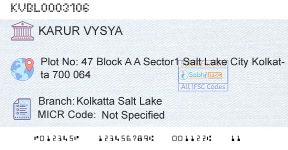 Karur Vysya Bank Kolkatta Salt LakeBranch 