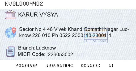 Karur Vysya Bank LucknowBranch 