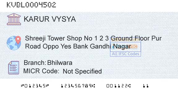 Karur Vysya Bank BhilwaraBranch 