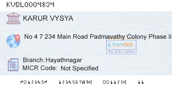 Karur Vysya Bank HayathnagarBranch 
