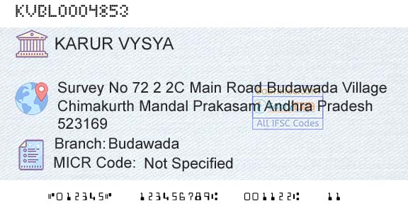 Karur Vysya Bank BudawadaBranch 