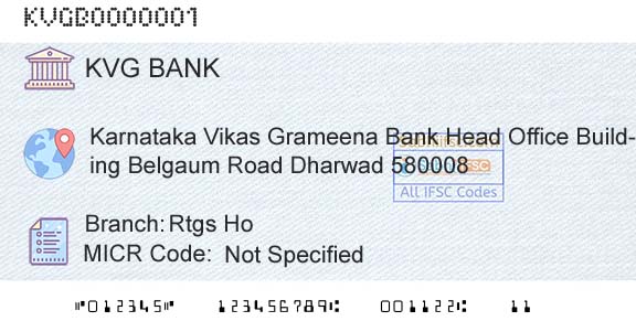 Karnataka Vikas Grameena Bank Rtgs HoBranch 