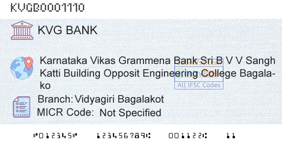 Karnataka Vikas Grameena Bank Vidyagiri BagalakotBranch 
