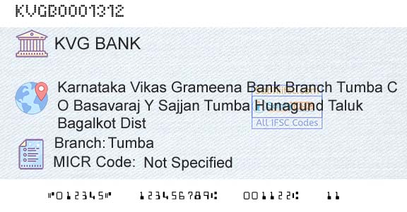 Karnataka Vikas Grameena Bank TumbaBranch 