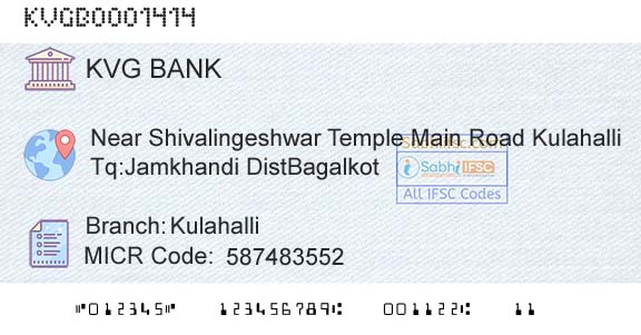 Karnataka Vikas Grameena Bank KulahalliBranch 