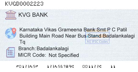 Karnataka Vikas Grameena Bank BadalankalagiBranch 