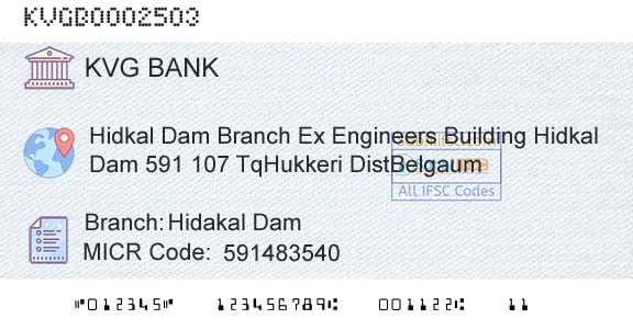 Karnataka Vikas Grameena Bank Hidakal DamBranch 