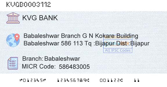 Karnataka Vikas Grameena Bank BabaleshwarBranch 