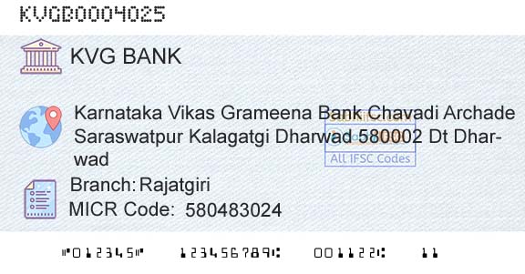 Karnataka Vikas Grameena Bank RajatgiriBranch 