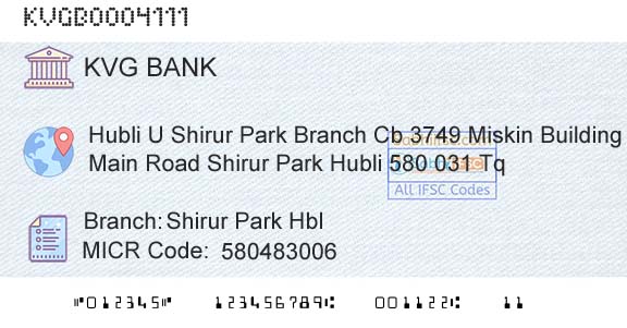 Karnataka Vikas Grameena Bank Shirur Park HblBranch 