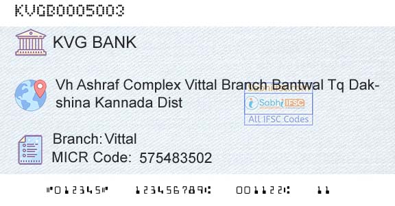 Karnataka Vikas Grameena Bank VittalBranch 