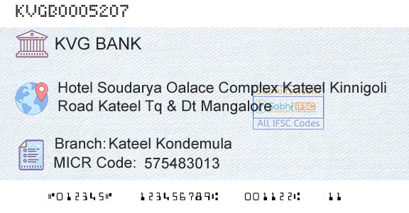 Karnataka Vikas Grameena Bank Kateel Kondemula Branch 
