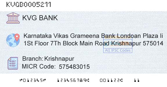 Karnataka Vikas Grameena Bank KrishnapurBranch 