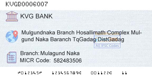 Karnataka Vikas Grameena Bank Mulagund NakaBranch 