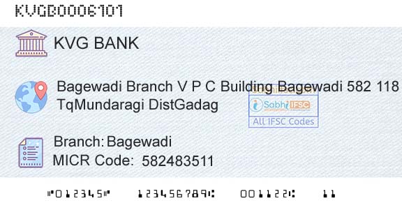 Karnataka Vikas Grameena Bank BagewadiBranch 