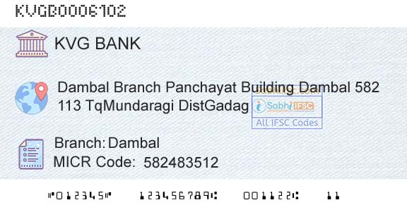 Karnataka Vikas Grameena Bank DambalBranch 