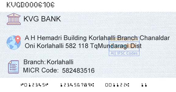 Karnataka Vikas Grameena Bank KorlahalliBranch 