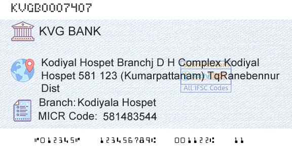 Karnataka Vikas Grameena Bank Kodiyala HospetBranch 