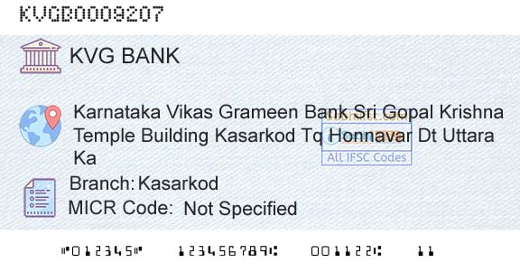 Karnataka Vikas Grameena Bank KasarkodBranch 
