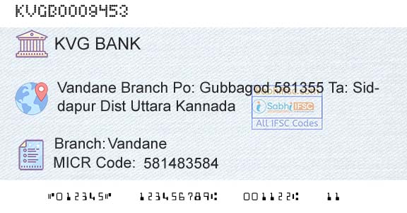 Karnataka Vikas Grameena Bank VandaneBranch 