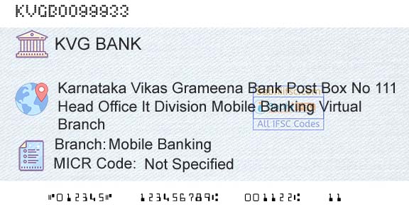 Karnataka Vikas Grameena Bank Mobile BankingBranch 