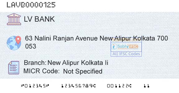 Laxmi Vilas Bank New Alipur Kolkata IiBranch 