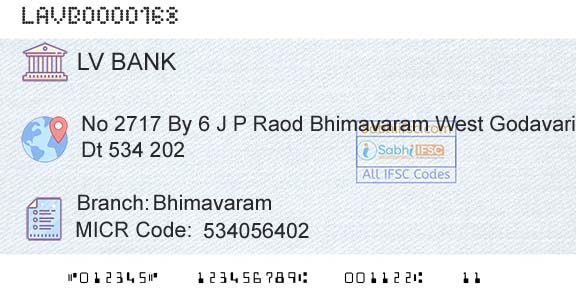 Laxmi Vilas Bank BhimavaramBranch 