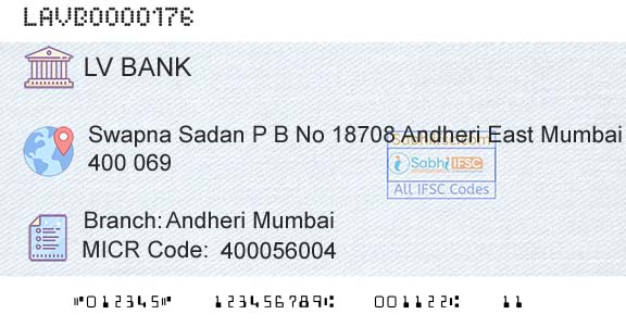 Laxmi Vilas Bank Andheri MumbaiBranch 