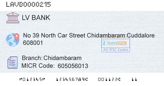 Laxmi Vilas Bank ChidambaramBranch 