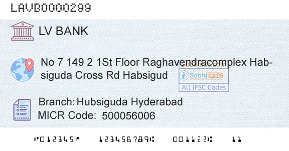 Laxmi Vilas Bank Hubsiguda HyderabadBranch 