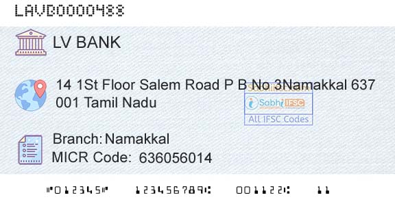 Laxmi Vilas Bank NamakkalBranch 