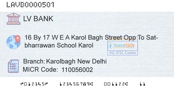 Laxmi Vilas Bank Karolbagh New DelhiBranch 