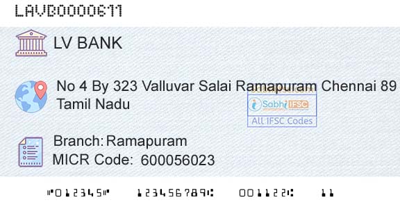 Laxmi Vilas Bank RamapuramBranch 