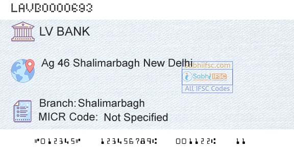 Laxmi Vilas Bank ShalimarbaghBranch 