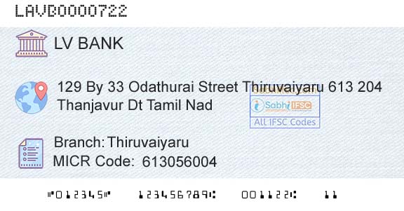 Laxmi Vilas Bank ThiruvaiyaruBranch 