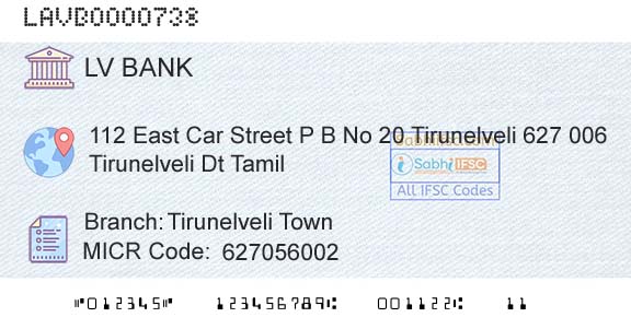 Laxmi Vilas Bank Tirunelveli TownBranch 
