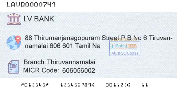 Laxmi Vilas Bank ThiruvannamalaiBranch 