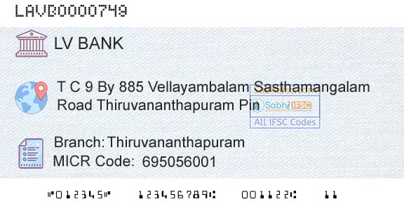 Laxmi Vilas Bank ThiruvananthapuramBranch 