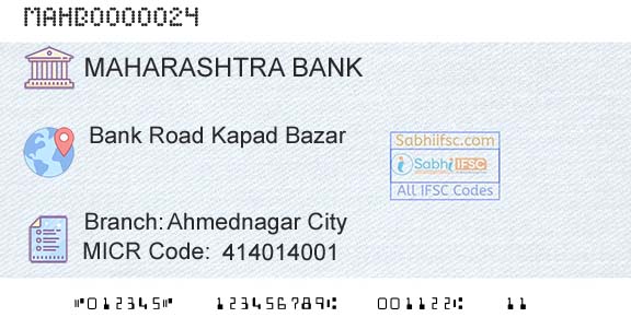 Bank Of Maharashtra Ahmednagar CityBranch 