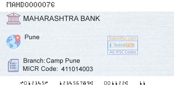 Bank Of Maharashtra Camp PuneBranch 