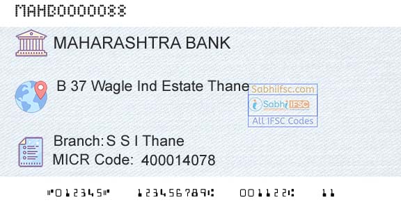 Bank Of Maharashtra S S I ThaneBranch 