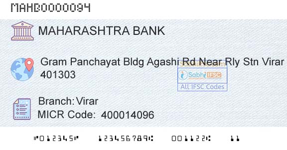 Bank Of Maharashtra VirarBranch 
