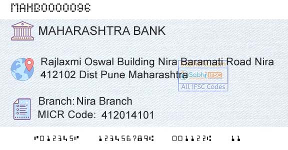 Bank Of Maharashtra Nira BranchBranch 