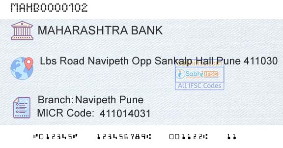 Bank Of Maharashtra Navipeth PuneBranch 
