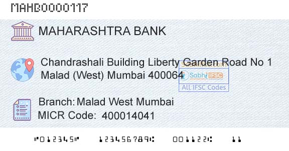 Bank Of Maharashtra Malad West MumbaiBranch 
