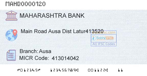 Bank Of Maharashtra AusaBranch 