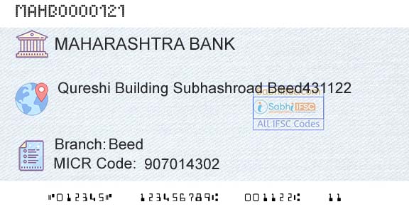 Bank Of Maharashtra BeedBranch 